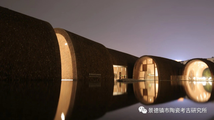 夜色中的景德镇御窑博物馆拱券建筑